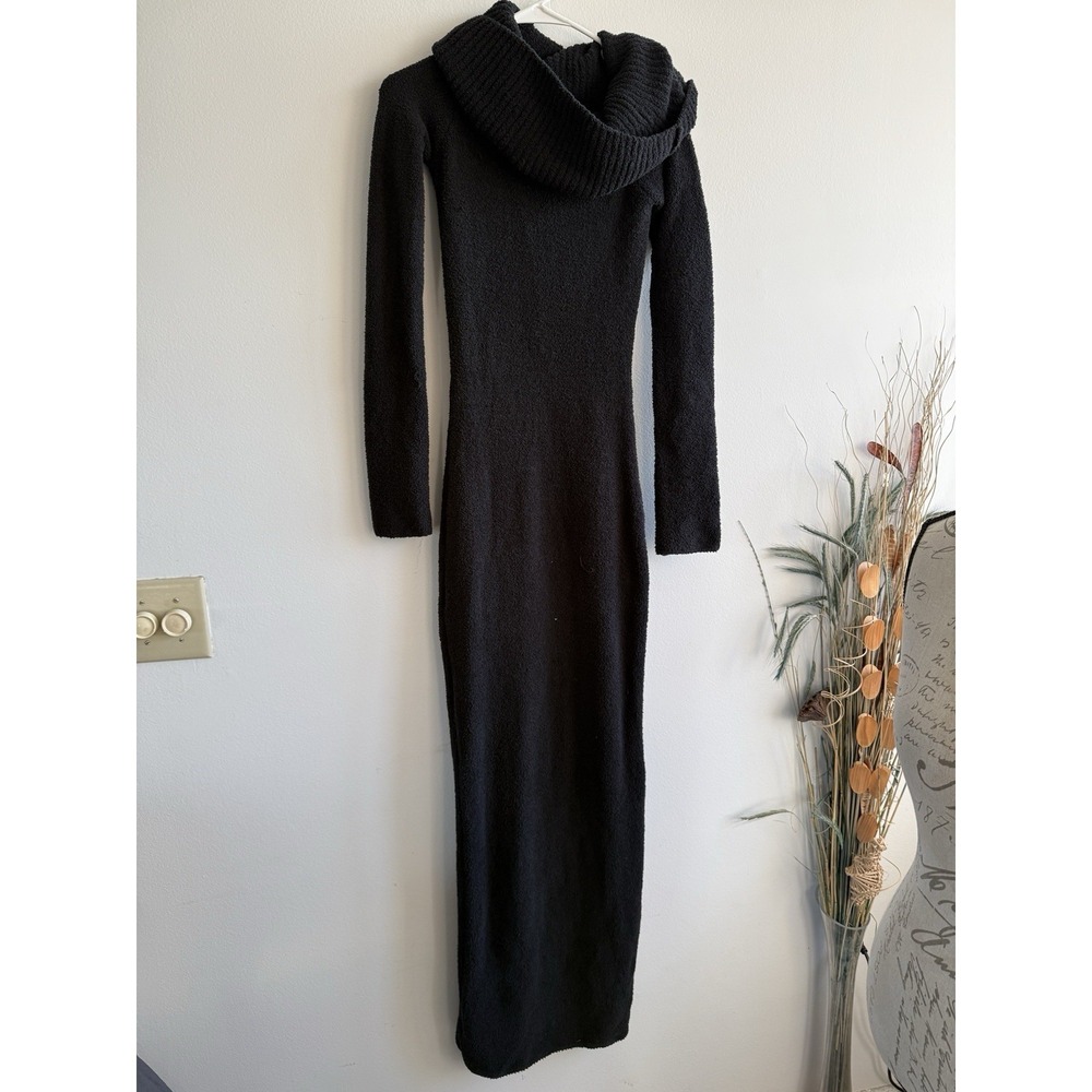 SKIMS Cozy Knit Off the Shoulder Dress Medium Onyx